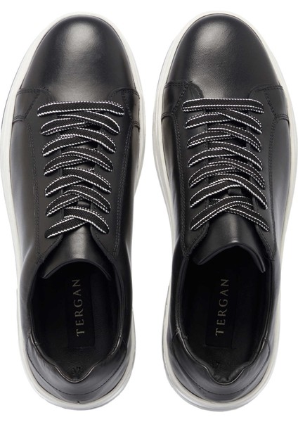 Siyah Hakiki Deri Erkek Sneaker - E24I1AY56616-A23