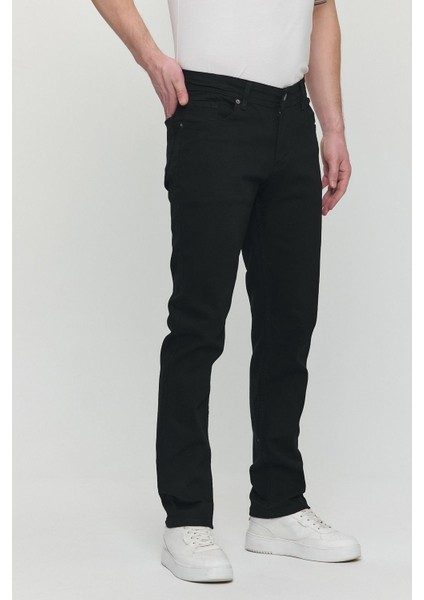 Regular Fit Likralı Erkek Denim Kot Pantolon Siyah fiyatları