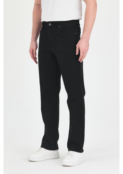 Erkek Baggy Fit Kot Pantolon Siyah