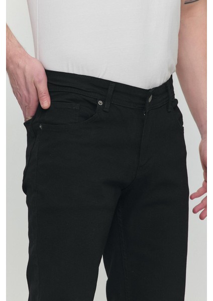 Regular Fit Likralı Erkek Denim Kot Pantolon Siyah fırsatları