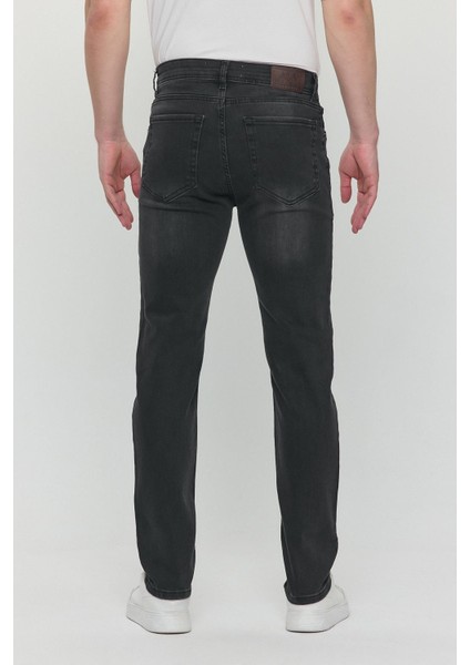 Regular Fit Likralı Erkek Denim Kot Pantolon Füme fırsatları