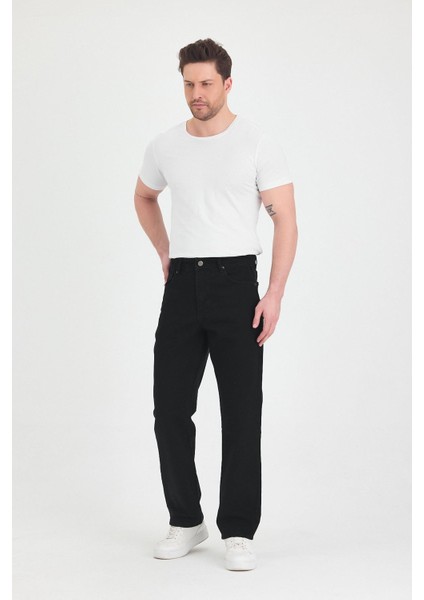 Erkek Baggy Fit Kot Pantolon Siyah fiyatları