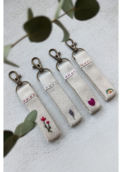 Nakışlı El Yapımı Çanta Aksesuarı, Charm, Anahtarlık