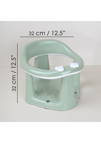 3'lü Set - Vakumlu Bebek Yıkama Aparatı, Vakumlu Destekli Banyo Oturağı, Banyo Oturak Minderi Yeşil