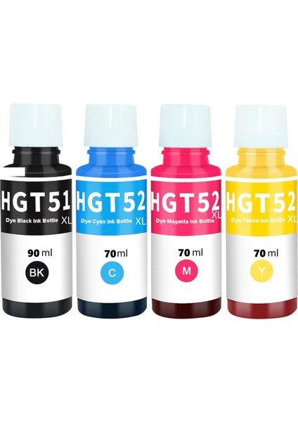 Hpsmart Tank 515 ve 615 Uyumlu 4 Renk Muadil Mürekkep Seti GT51XL-GT52XL