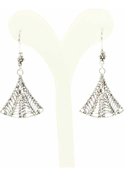 925 Ayar Gümüş Yelpaze Modeli Telkari Küpe fiyatları