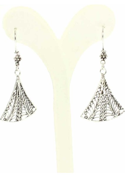 925 Ayar Gümüş Yelpaze Modeli Telkari Küpe modelleri