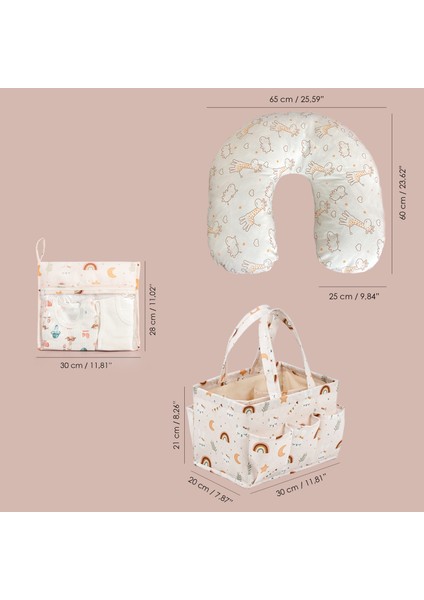Anne Bebek Hastane Seti - Bölmeli Bebek Bakım Çantası, Fermuarlı Valiz Organizer, Emzirme Yastığı indirimleri