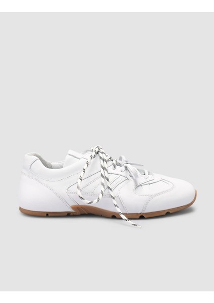 %100 Hakiki Deri Beyaz Kadın Sneaker