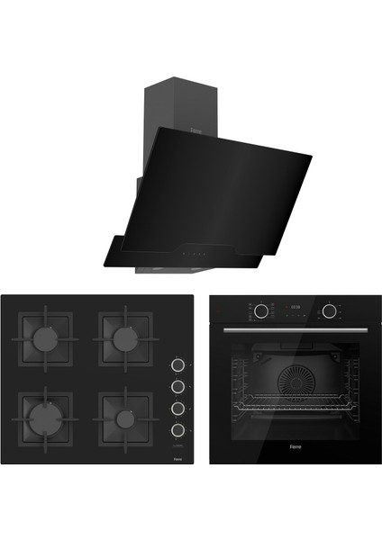 Fryart Sc Serisi Siyah 3'lü Ankastre Set ( XE63CS-SC205-D063 )