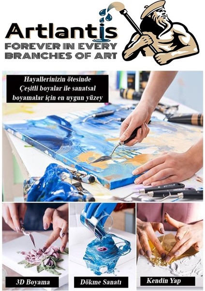 Kare Tuval 3 Adet 20X20 30X30 40X40 cm Boş Tuval Tablo Arkadan Zımbalı Resim Tuvali Akrilik Boya Yağlı Boya Sanat Hobi