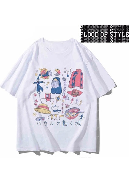 Hayao Miyazaki Hayao Hareketli Kale Anime Ruhların Kaçışı Ortak Adı Etrafında T-Shirt Erkek V
