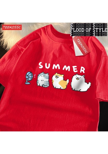 Tarzsokak Çizgi T Chai Köpek Samo Blower Fanprinting Adam Tees Grafik Moda T Shirt Yüksek Kaliteli Günl