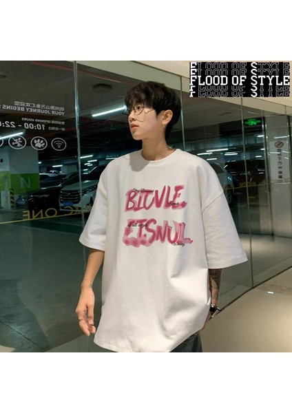 Erkek Büyük Boy T-Shirt Moda Beyaz 5xl Pamuk T Gömlek Erkekler Için Rahat Yaz Giyim Pembe Mek