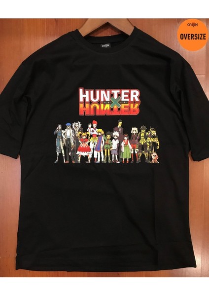 Tarzsokak Hunter x Hunter Karakterler Baskılı Oversize Siyah