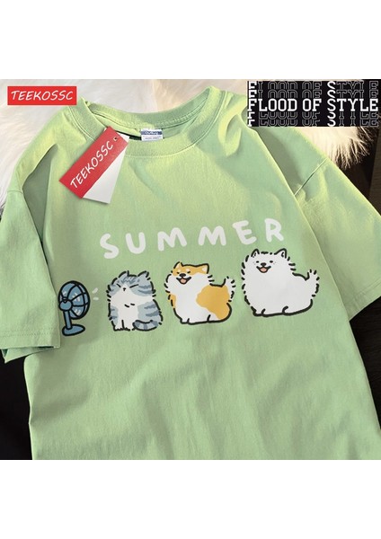 Çizgi T Chai Köpek Samo Blower Fanprinting Adam Tees Grafik Moda T Shirt Yüksek Kaliteli Günl