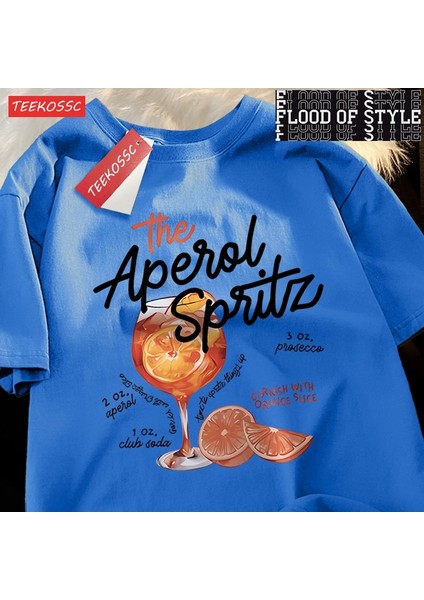 Buzlu Limon Şarap Içecek Baskı T Shirt Erkekler Kadınlar Sevimli Cute Giysi Gevşek Yaz T-Shir