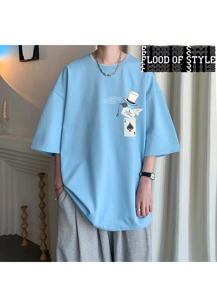 Erkek Pamuklu T-Shirt Beyaz 5xl Moda Erkek Boy T Shirt Komik Baskı Yaz Gündelik Giyim Tee Göm