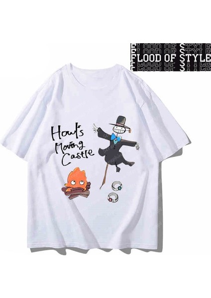Hayao Miyazaki Hayao Hareketli Kale Anime Ruhların Kaçışı Ortak Adı Etrafında T-Shirt Erkek V