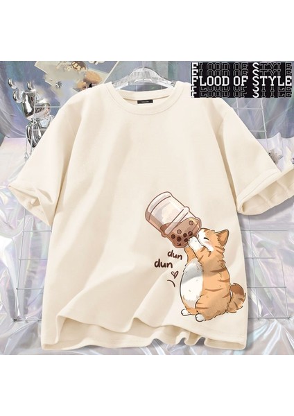 Çocuklar Yaz Pamuk T-Shirt Q Sevimli Köpekbalığı Baskı Erkek Kız Sokak Hip Hop T-Shirt Yumuşa