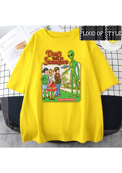 Tarzsokak Korku Komik Serisi Yabancılarla Konuşmayın Güvenlik Eğitimi Erkekler T Shirt Moda Pamuk Gömle