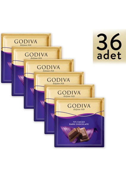 KARE ÇİKOLATA %72 BITTER 60G x36 ADET
