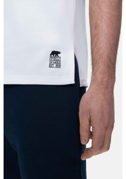 BODHI Beyaz Bisiklet Yaka Sıfır Kol Baskılı Modal Kumaş Oversize Erkek Tshirt fiyatları