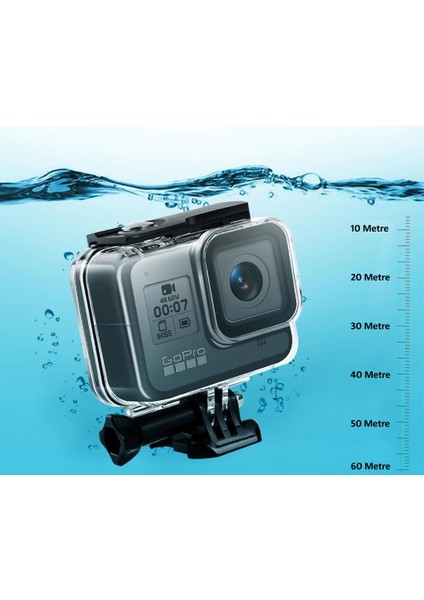 Gopro Hero 8 Black Uyumlu Housing Su Geçirmez Kılıf Muhafaza