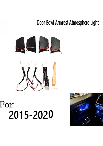 Toyota Highlander 2015-2020 Kapı Kasesi Kol Dayanağı Atmosfer Işığı LED Mavi Dekorasyon Lambası Kapı Kolu Kasesi Çerçeve Işığı (Yurt Dışından)