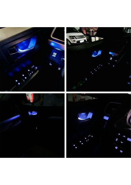 Toyota Highlander 2015-2020 Kapı Kasesi Kol Dayanağı Atmosfer Işığı LED Mavi Dekorasyon Lambası Kapı Kolu Kasesi Çerçeve Işığı (Yurt Dışından)