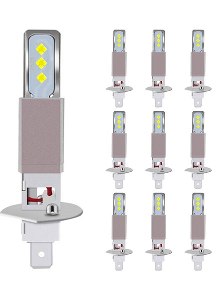 10 Adet LED Csp Mini H1 20000LM Ampuller Cunbus Araba Farı Sis Lambası Buz Mavisi 12000K 6smd Ampuller Sis Lambası Sinyal Lambası (Yurt Dışından)