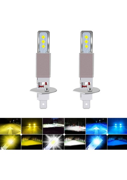 10 Adet LED Csp Mini H1 20000LM Ampuller Cunbus Araba Farı Sis Lambası Buz Mavisi 12000K 6smd Ampuller Sis Lambası Sinyal Lambası (Yurt Dışından)