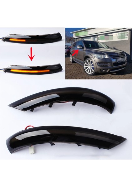 Araba Dinamik Dönüş Sinyal Lambası LED Yan Ayna Sinyal Lambası Vw Touareg I Mk1 7l Facelift 2007-2011 (Yurt Dışından)