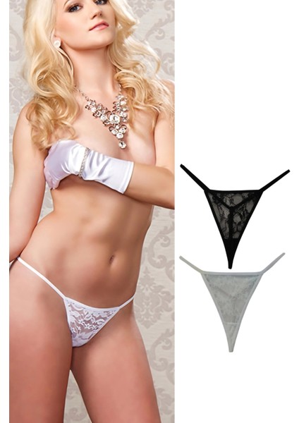 Miraxx Marsilyan- 2'li Dantelli Faantezi String Tanga
