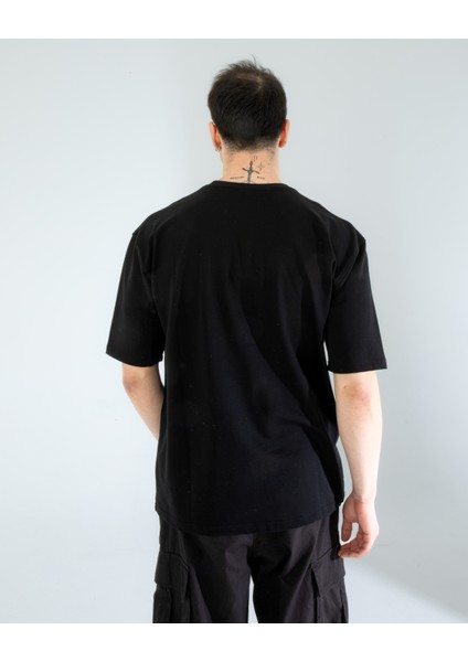 Oversıze Unisex Baskılı T-Shırt Untıl Black modelleri