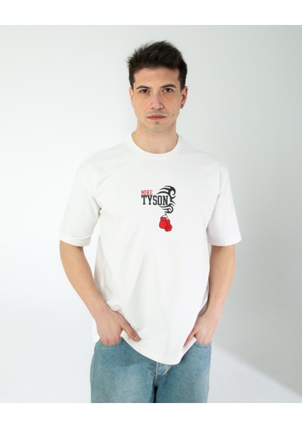 Oversıze Unisex Baskılı T-Shırt Tyson Whıte indirimleri