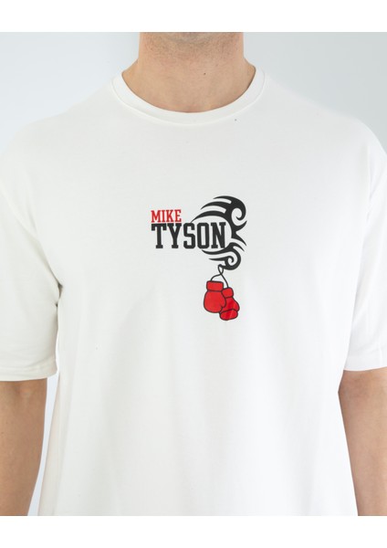 Oversıze Unisex Baskılı T-Shırt Tyson Ecrou modelleri