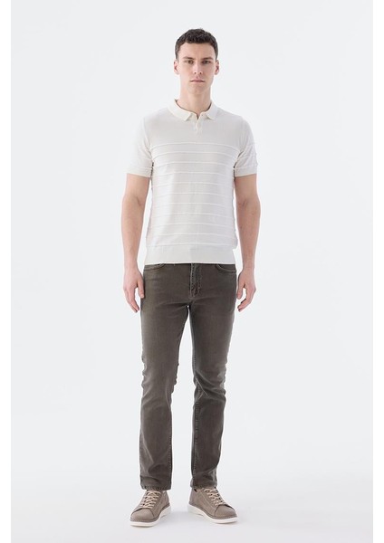 Ekru Slim Fit Düğmeli Polo Yaka T-Shirt fiyatları