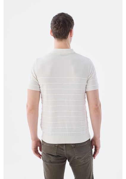 Ekru Slim Fit Düğmeli Polo Yaka T-Shirt fırsatları