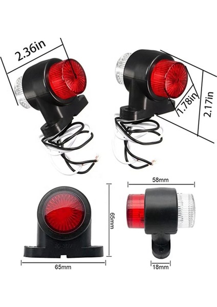 Kamyon 24V Yan Işaret Lambaları 12V Römork Anahat Lambası Boşluk Lambaları Arka Lamba Grubu Volvo Scania Için, 2 Adet (Yurt Dışından) fırsatları