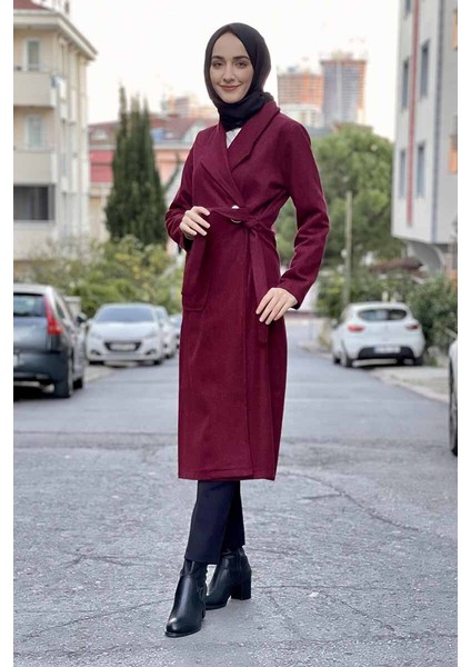 Kaşe Kaban Bordo