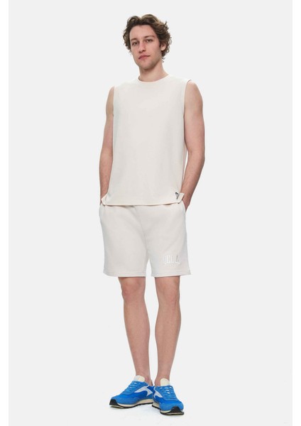 BODHI Kemik Rengi Bisiklet Yaka Sıfır Kol Baskılı Modal Kumaş Oversize Erkek Tshirt fırsatları