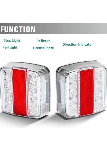LED Römork Arka Işık Seti, 12V 14 LED Işaret Kamyonu Su Geçirmez Lambalar Fren Lambası Karavan Traktör Van 2 Adet (Yurt Dışından)