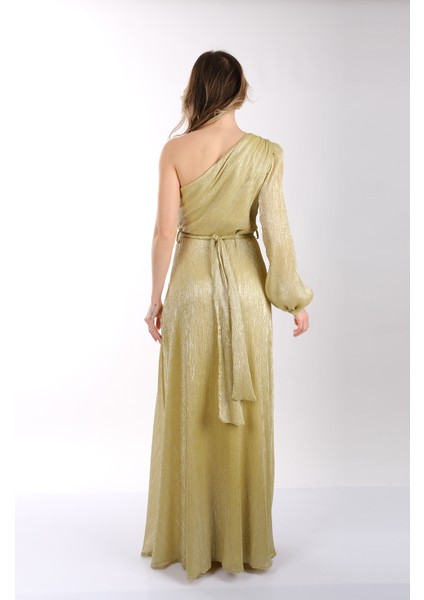 Explosion Tek Omuz Maxi Metalik Elbise - Şıklığı ve konforu bir arada! indirimleri