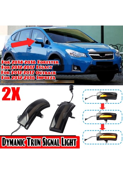 Araba LED Dinamik Yan Ayna Sinyal Lambası Dönüş Sinyal Lambası Subaru Crosstrek Forester Impreza Legacy Outback Wrx Stı (Yurt Dışından) fiyatları