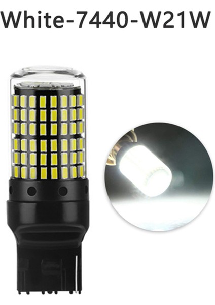 Araba 3014 144SMD Canbus T20 7440 W21W LED Ampuller Dönüş Sinyal Lambaları Park Freni Lambası Geri Vites Lambaları 6000K Beyaz (Yurt Dışından) modelleri