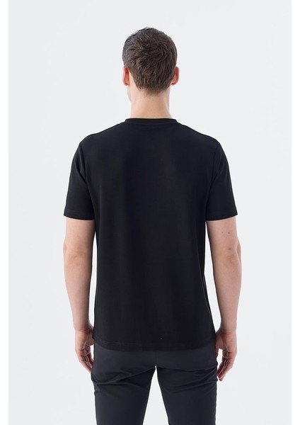 Siyah Slim Fit Bisiklet Yaka T-Shirt