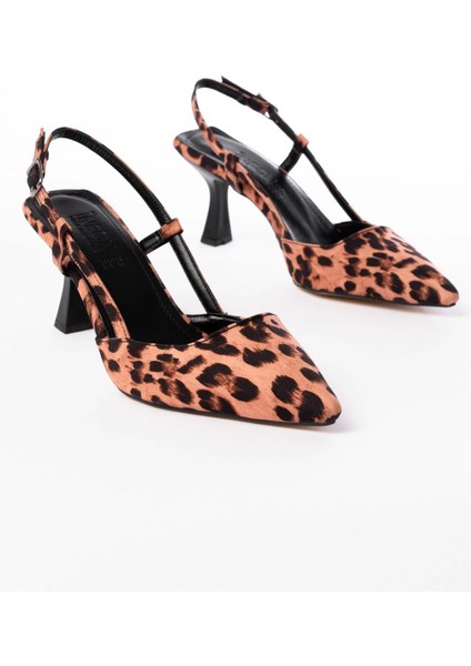 ST-002 Leopar Günlük 7 cm Topuklu Bayan Ayakkabı