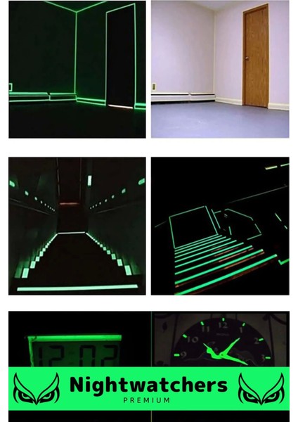 Özel Karanlıkta Işık Veren Yansıyan 4 Metre Fosforlu Yeşil Şerit Kendinden Yapışkanlı Reflektör Bant fırsatları