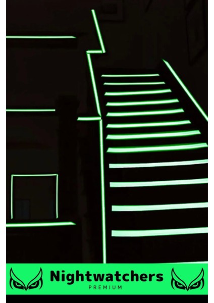 Özel Karanlıkta Işık Veren Yansıyan 4 Metre Fosforlu Yeşil Şerit Kendinden Yapışkanlı Reflektör Bant indirimleri